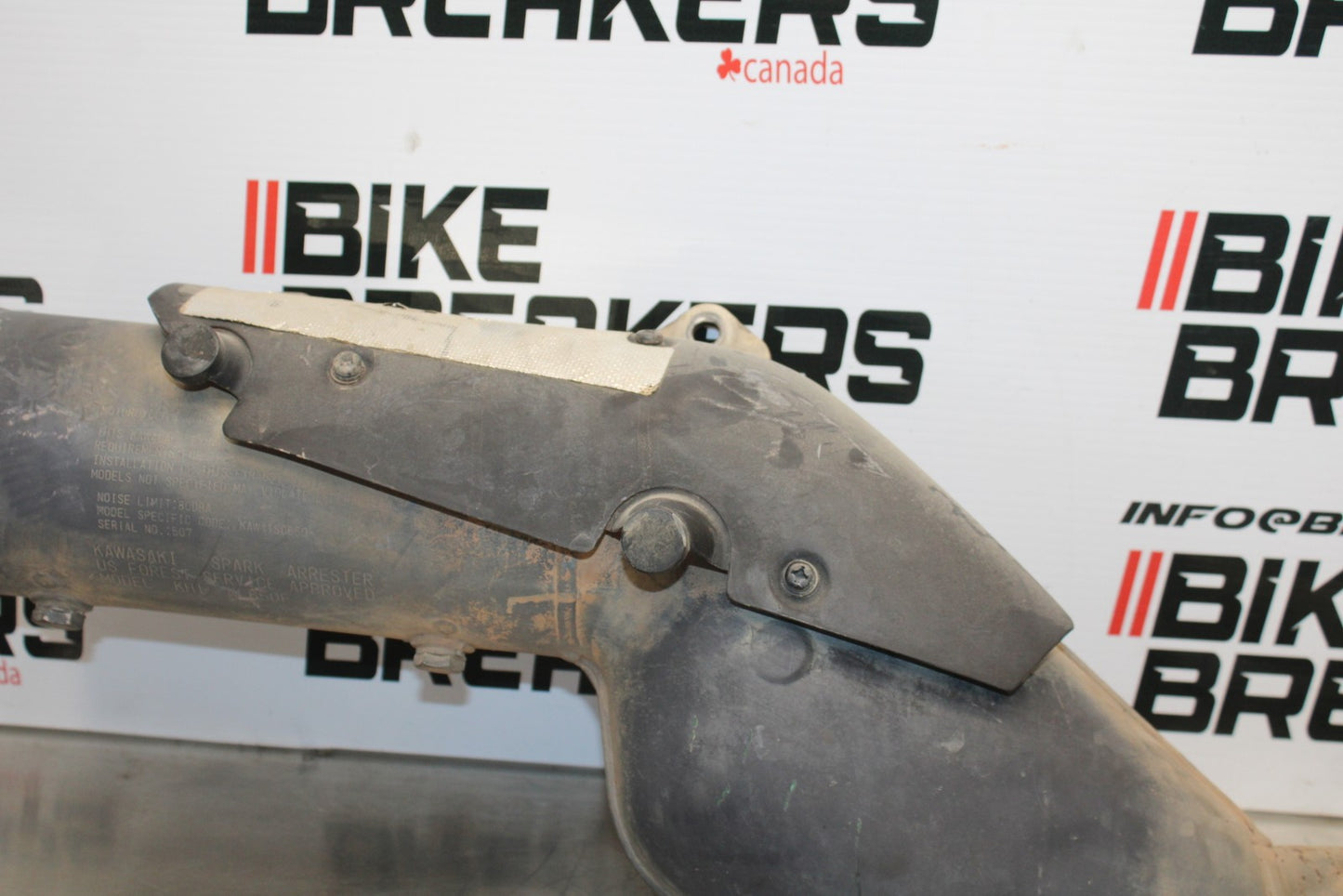 08-18 KAWASAKI KLR650 FULL EXHAUST SYSTEM HEADERS PIPE MUFFLER BB183