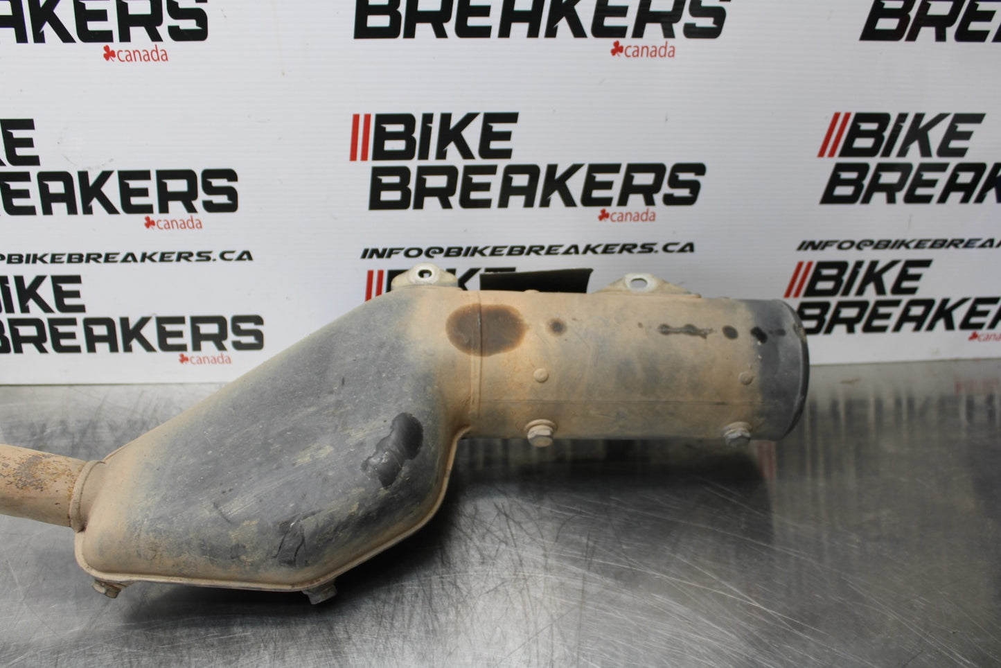 08-18 KAWASAKI KLR650 FULL EXHAUST SYSTEM HEADERS PIPE MUFFLER BB183