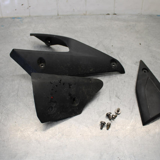 17-18 YAMAHA YZF R3 LEFT RIGHT MUFFLER EXHAUST PIPE COVERS HEAT SHIELDS  BB438