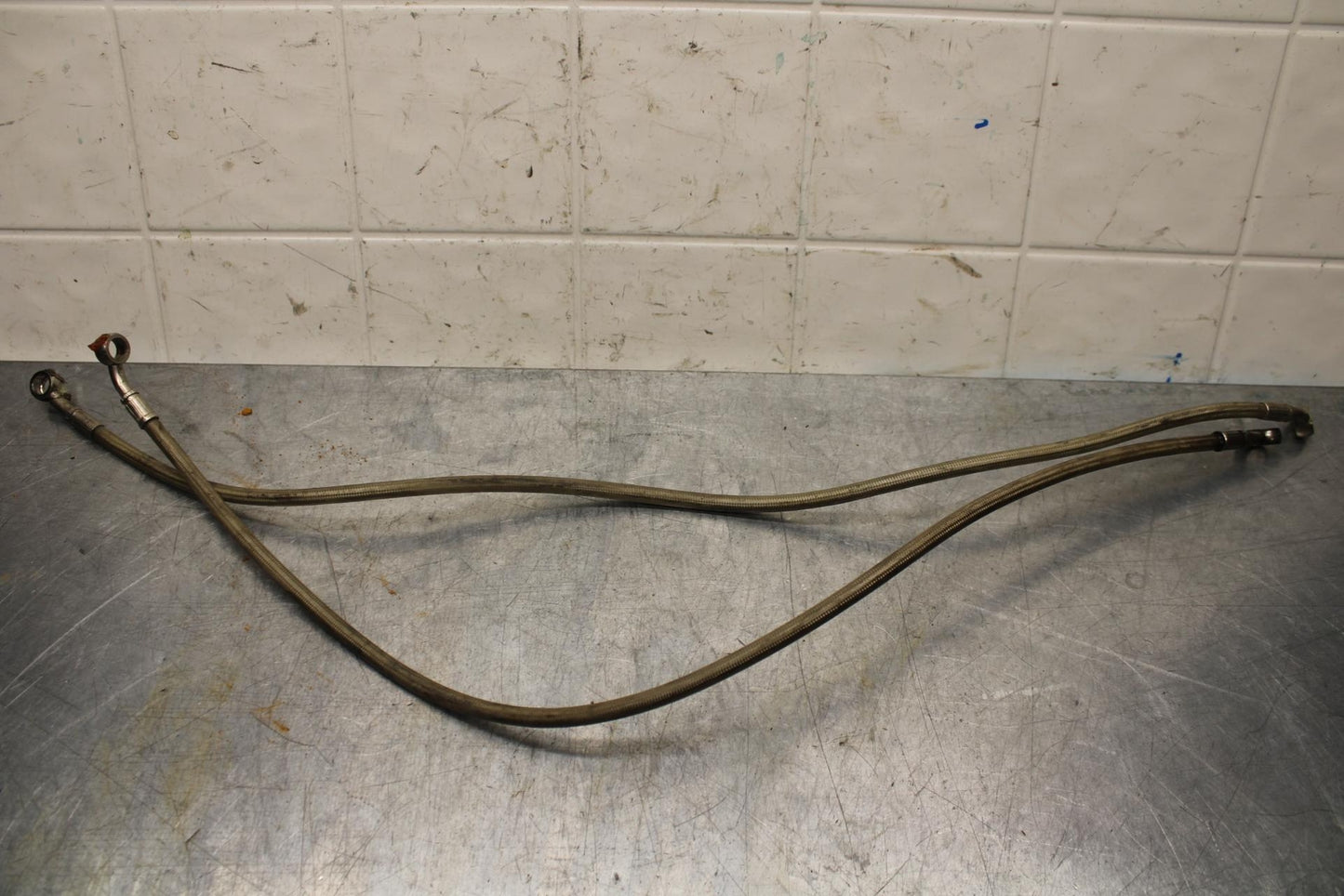 2007 Yamaha YZF R6S FRONT BRAKE CALIPER HOSES LINES BB594