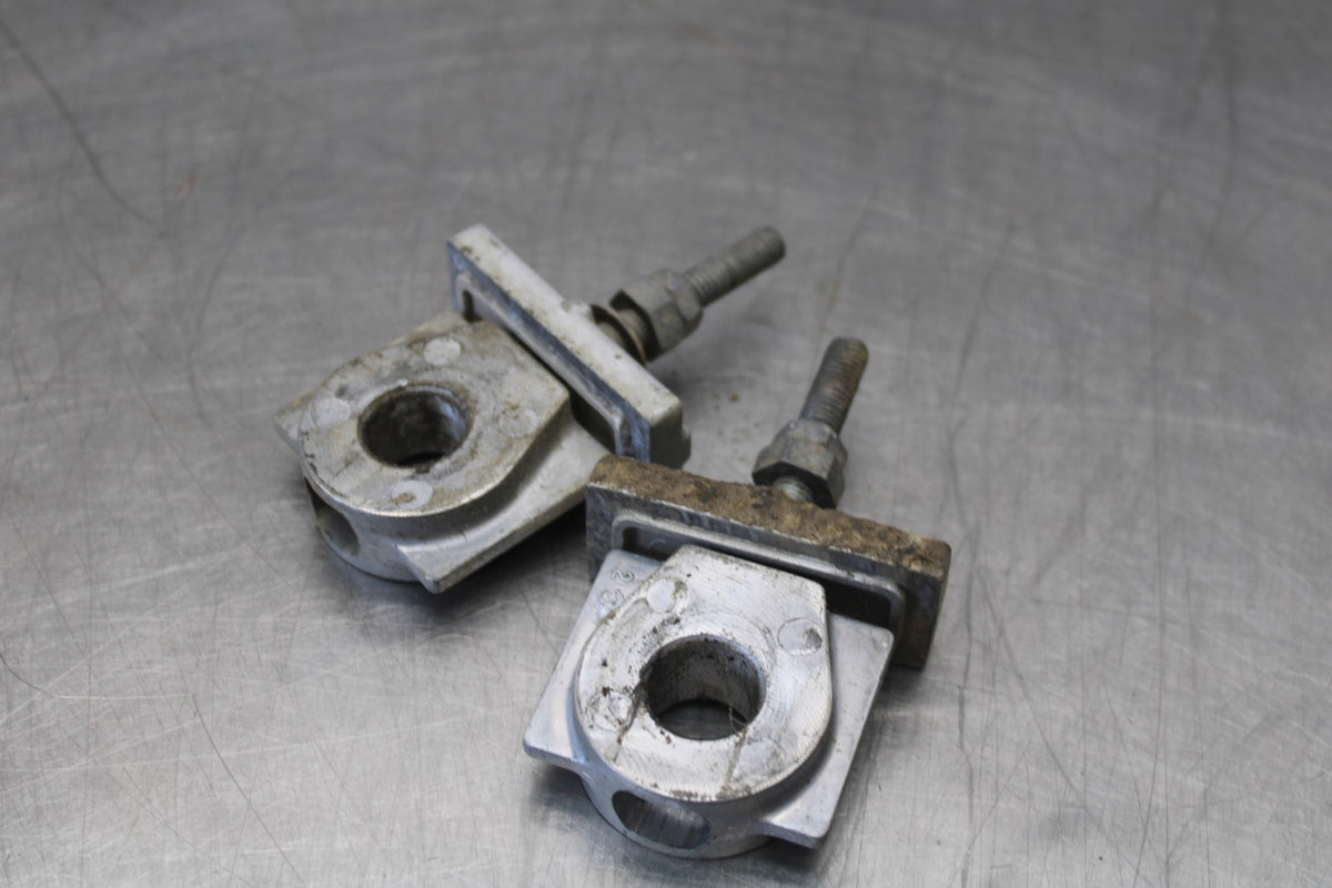 06 KAWASAKI KLR650 SWINGARM CHAIN TENSIONER ADJUSTMENT BRACKETS  BB919