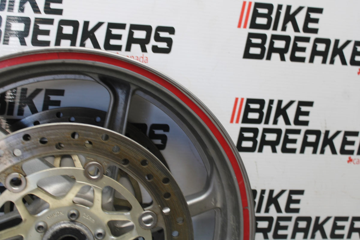 06-07 HONDA INTERCEPTOR 800 VFR800 FRONT WHEEL FRONT TIM & ROTORS BB917