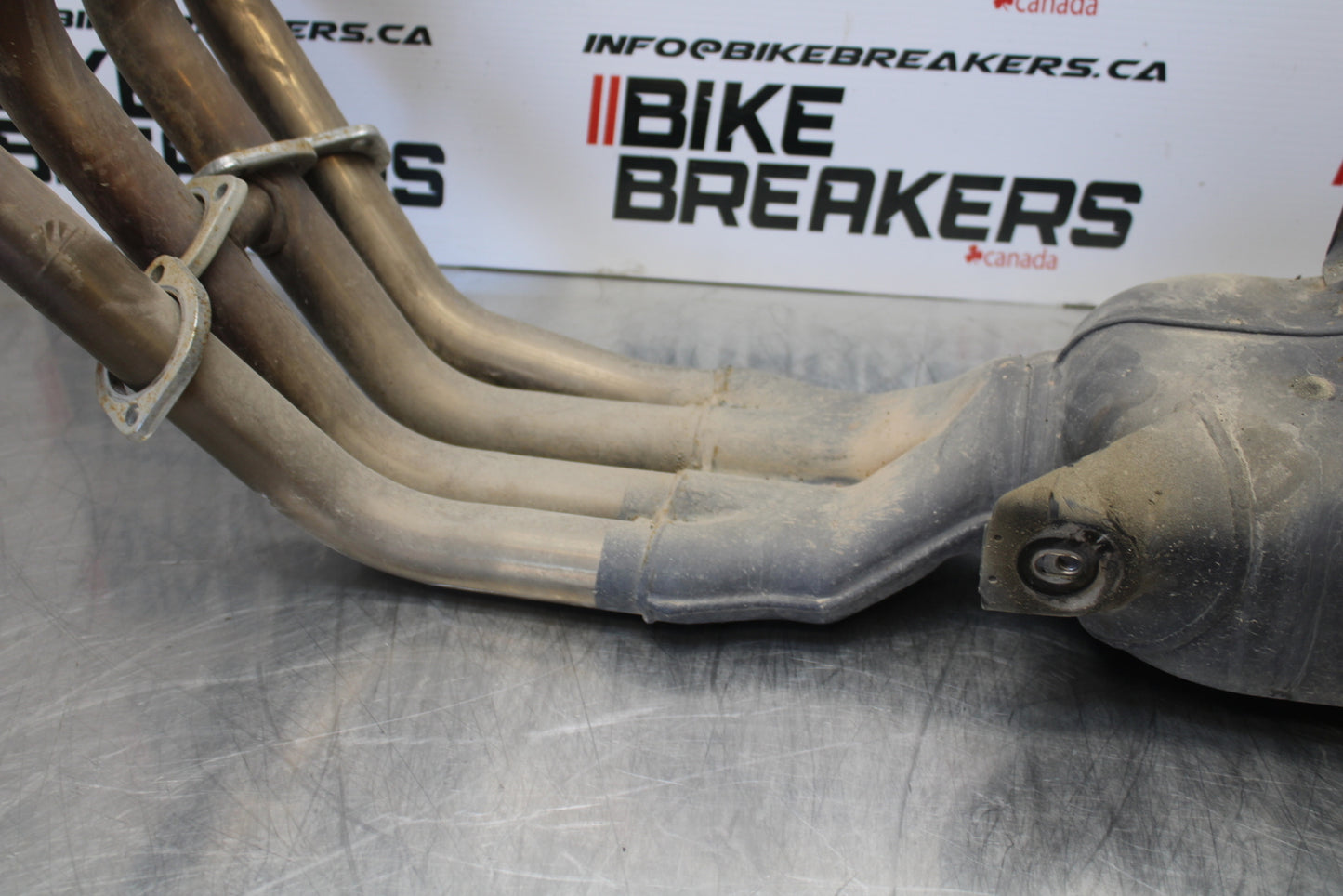 09-15 YAMAHA FZ6R FULL EXHAUST SYSTEM HEADERS PIPE MUFFLER BB161