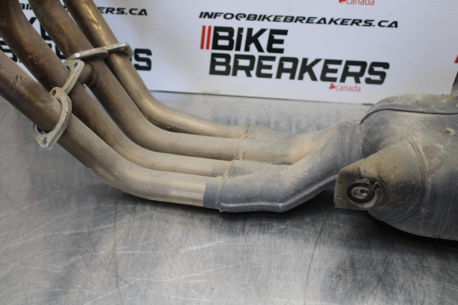 09-15 YAMAHA FZ6R FULL EXHAUST SYSTEM HEADERS PIPE MUFFLER BB161