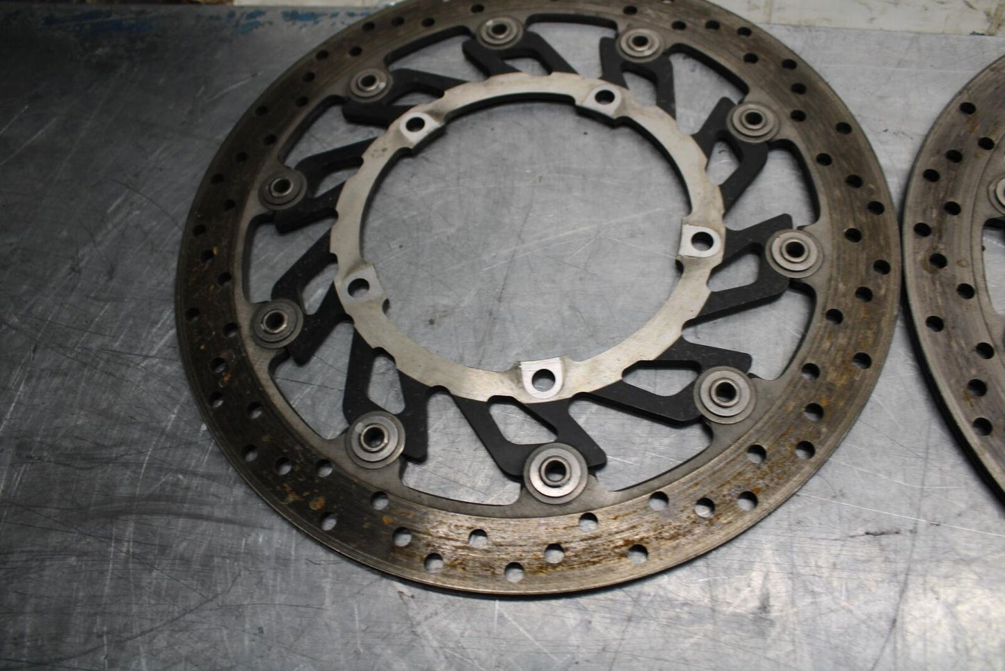 09-14 YAMAHA YZF R1 FRONT  BRAKE ROTORS DISCS BOLTS 14B-2581T-00-00  BB471