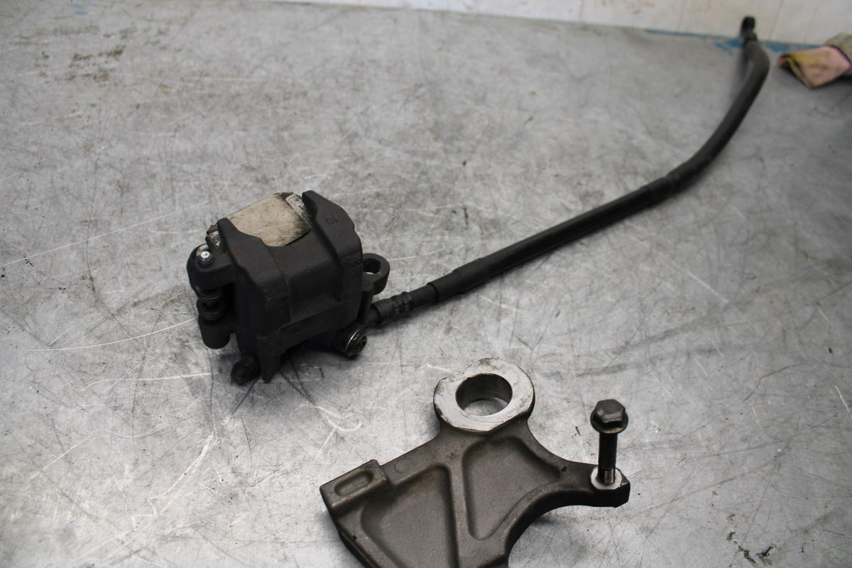 08-16 YAMAHA YZF R6 REAR BACK BRAKE CALIPER W MOUNT BRACKET BB431