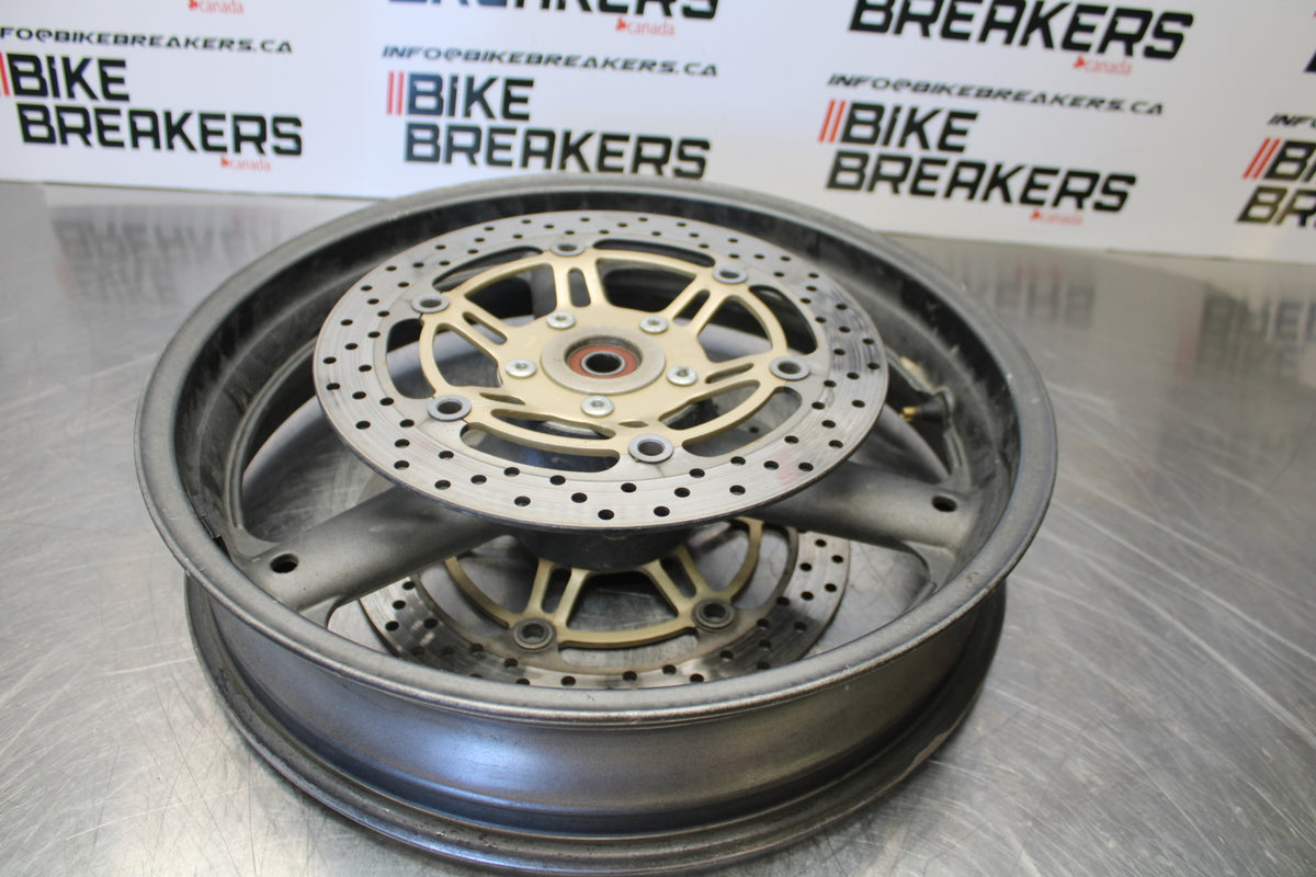 00 SUZUKI SV650 FRONT WHEEL FRONT RIM & ROTORS BB156