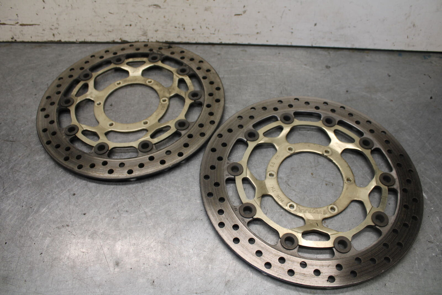 05-06 HONDA CBR600RR FRONT LEFT RIGHT BRAKE ROTORS DISCS 45120-MEE-D01  BB689