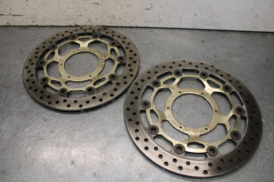 05-06 HONDA CBR600RR FRONT LEFT RIGHT BRAKE ROTORS DISCS 45120-MEE-D01  BB689