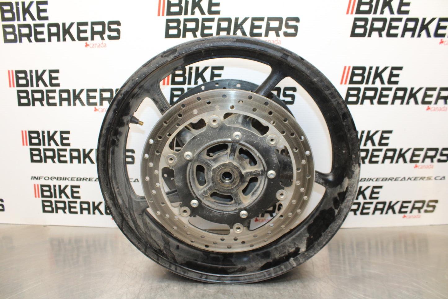 09-15 YAMAHA FZ6R FRONT WHEEL FRONT RIM & ROTORS BB161