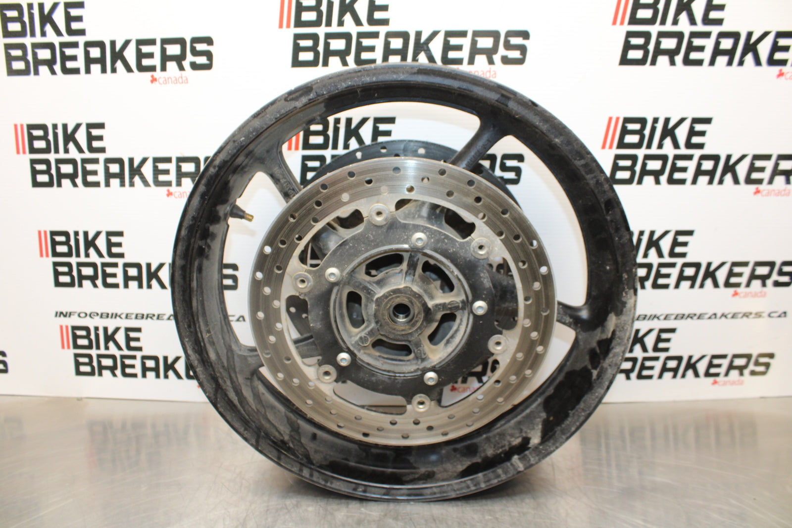 09-15 YAMAHA FZ6R FRONT WHEEL FRONT RIM & ROTORS BB161