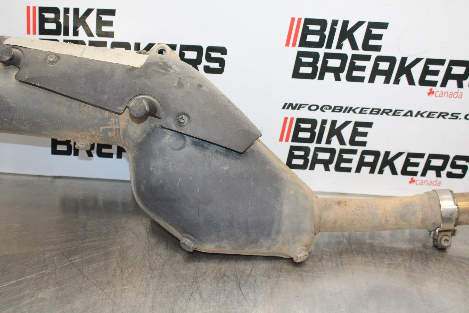 08-18 KAWASAKI KLR650 FULL EXHAUST SYSTEM HEADERS PIPE MUFFLER BB183