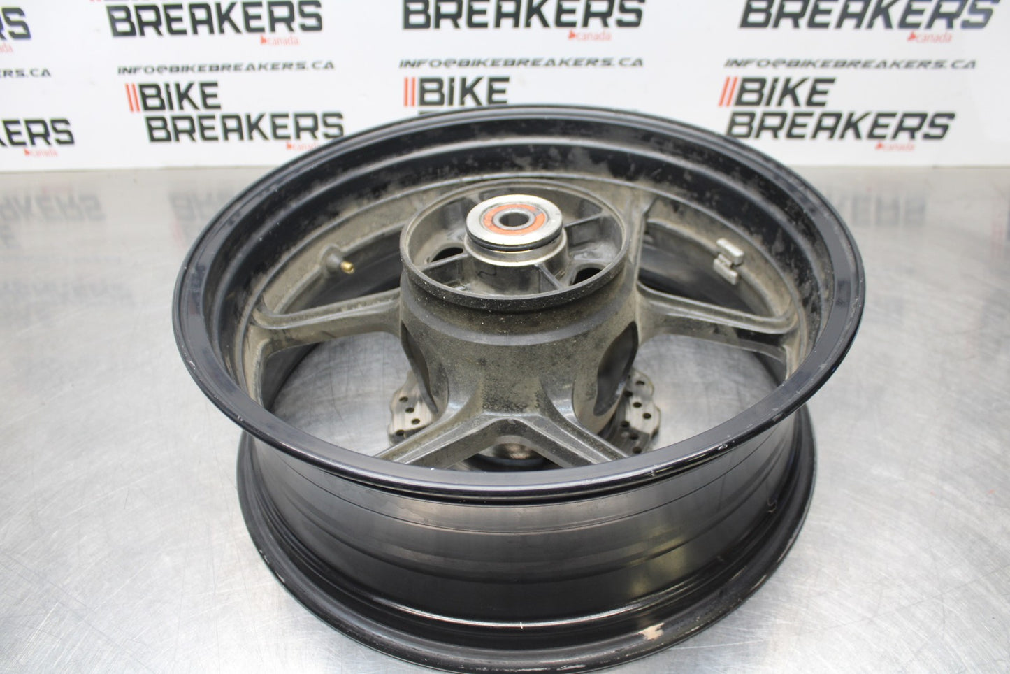 08 KAWASAKI NINJA ZX10R REAR WHEEL BACK RIM & ROTOR BB201