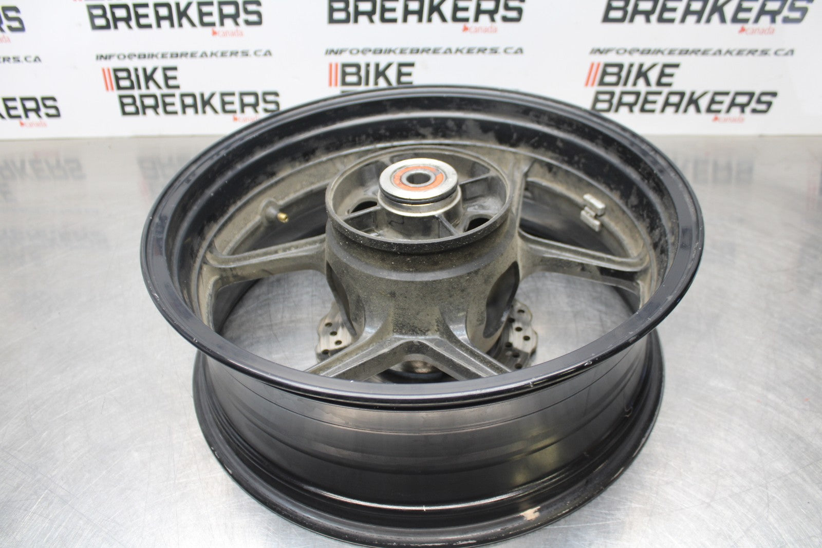08 KAWASAKI NINJA ZX10R REAR WHEEL BACK RIM & ROTOR BB201