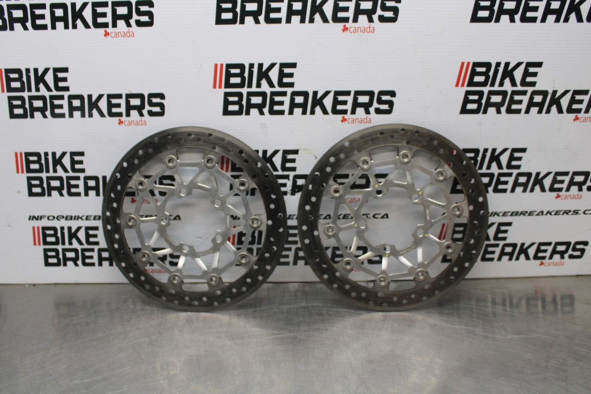 09-11 TRIUMPH DAYTONA 675 FRONT LEFT RIGHT BRAKE ROTORS DISCS BB854