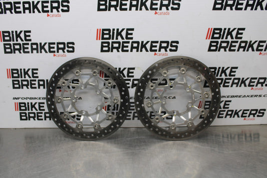 09-11 TRIUMPH DAYTONA 675 FRONT LEFT RIGHT BRAKE ROTORS DISCS BB854