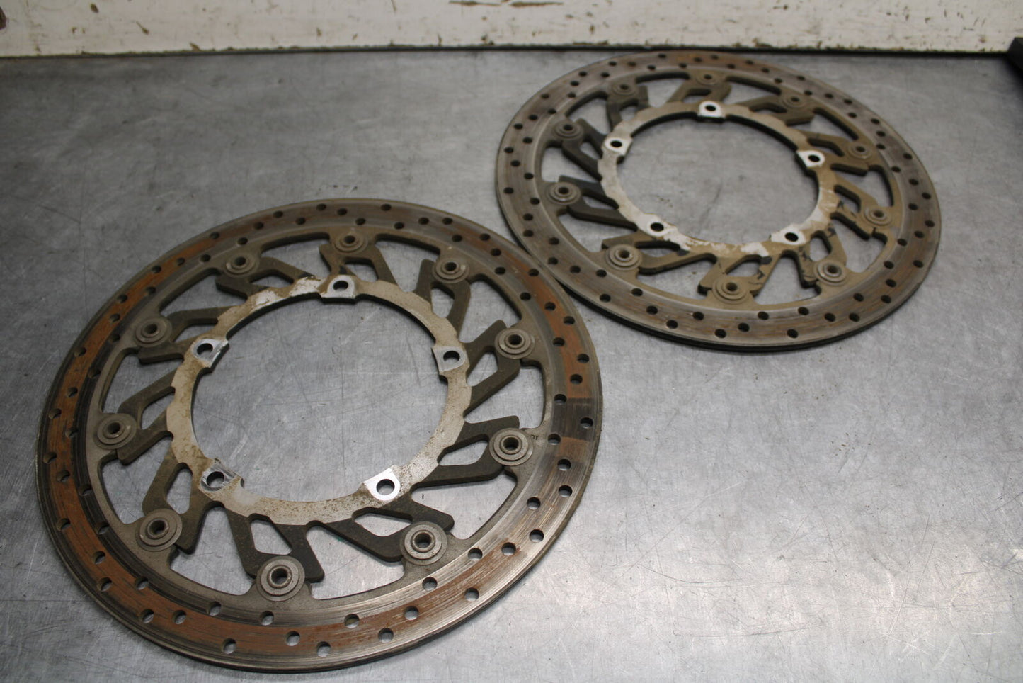 09-14 YAMAHA YZF R1 FRONT LEFT RIGHT BRAKE ROTORS DISCS 14B-2581T-00-00 BB696