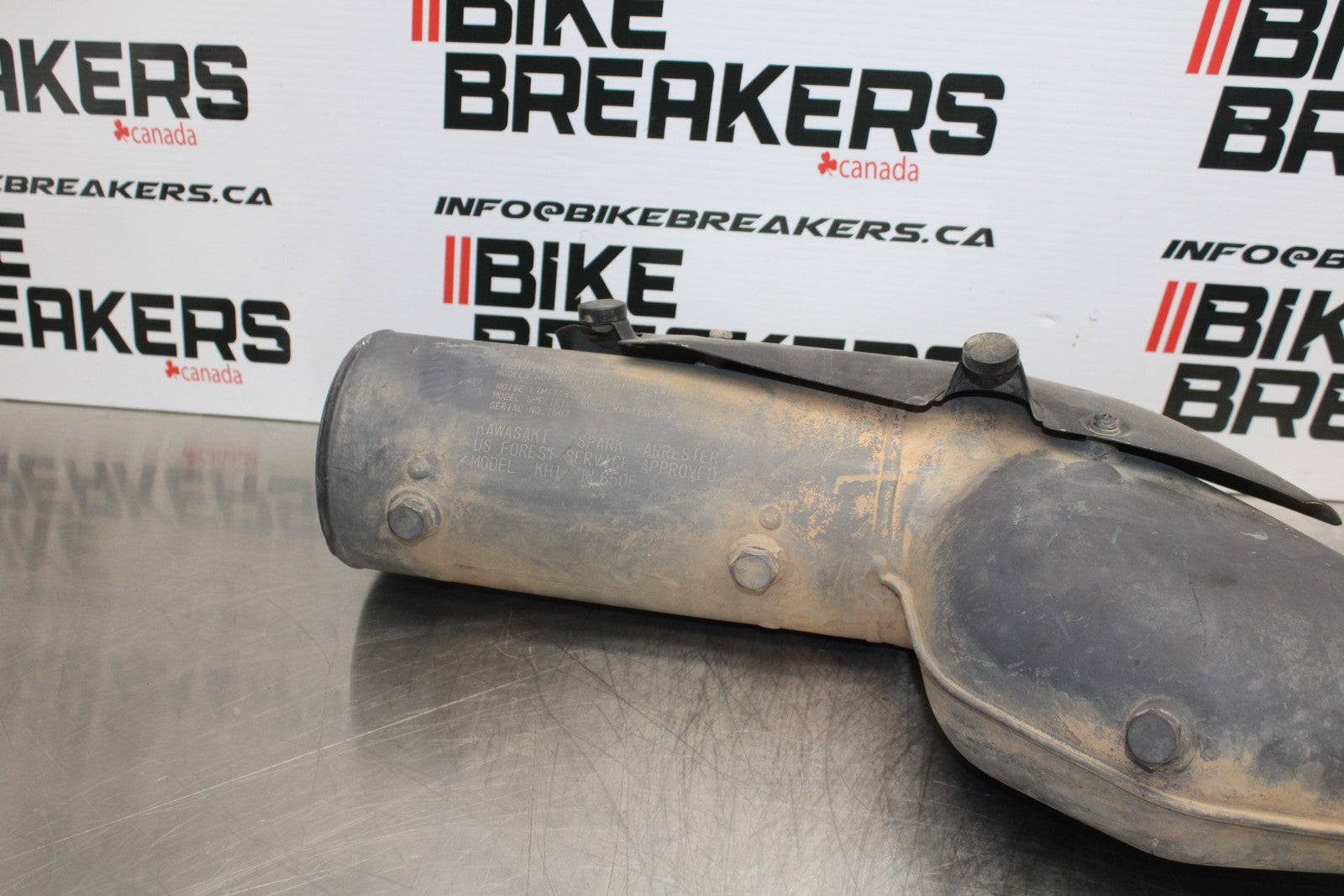 08-18 KAWASAKI KLR650 FULL EXHAUST SYSTEM HEADERS PIPE MUFFLER BB183