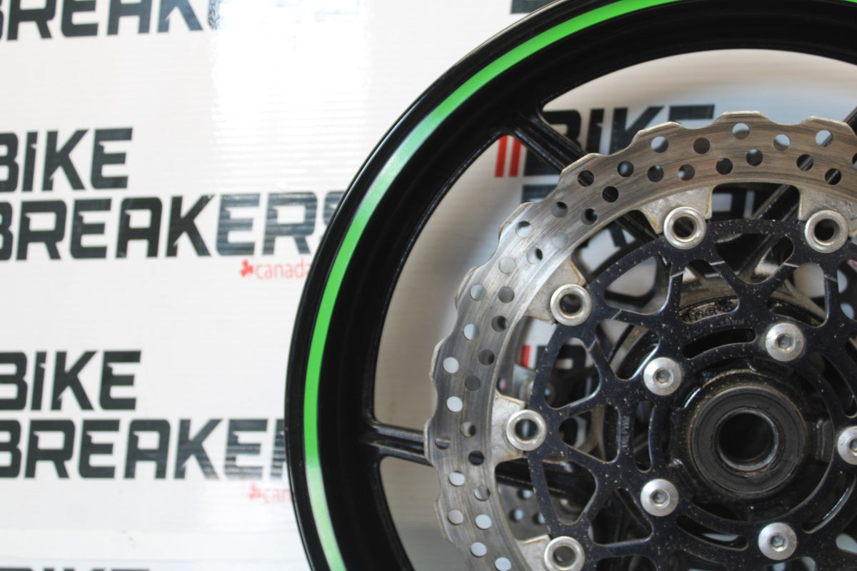 08 KAWASAKI NINJA ZX10R FRONT WHEEL FRONT RIM & ROTORS BB902