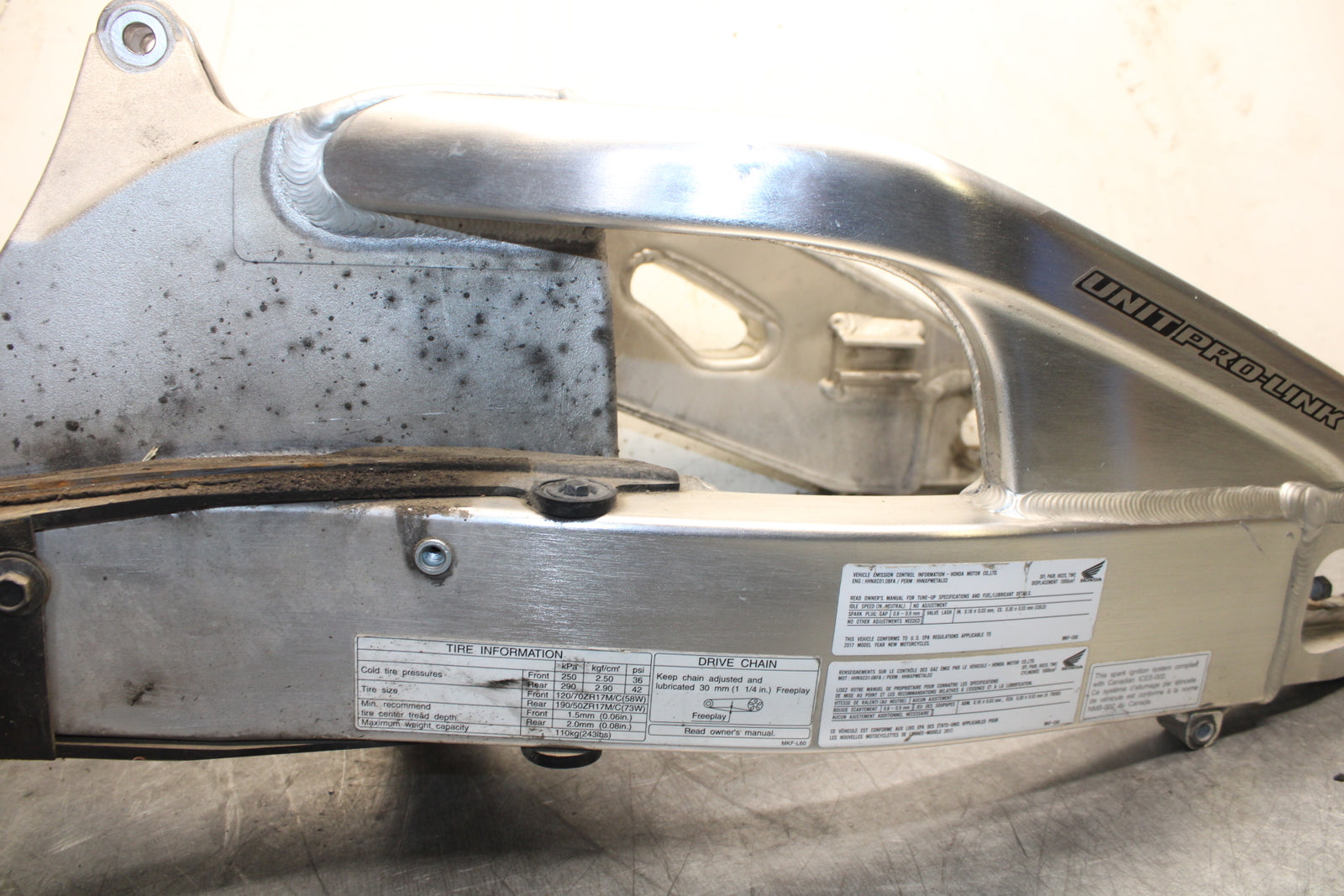 17-21 HONDA CBR1000RR SP REAR SWINGARM BACK SUSPENSION SWING ARM BB681