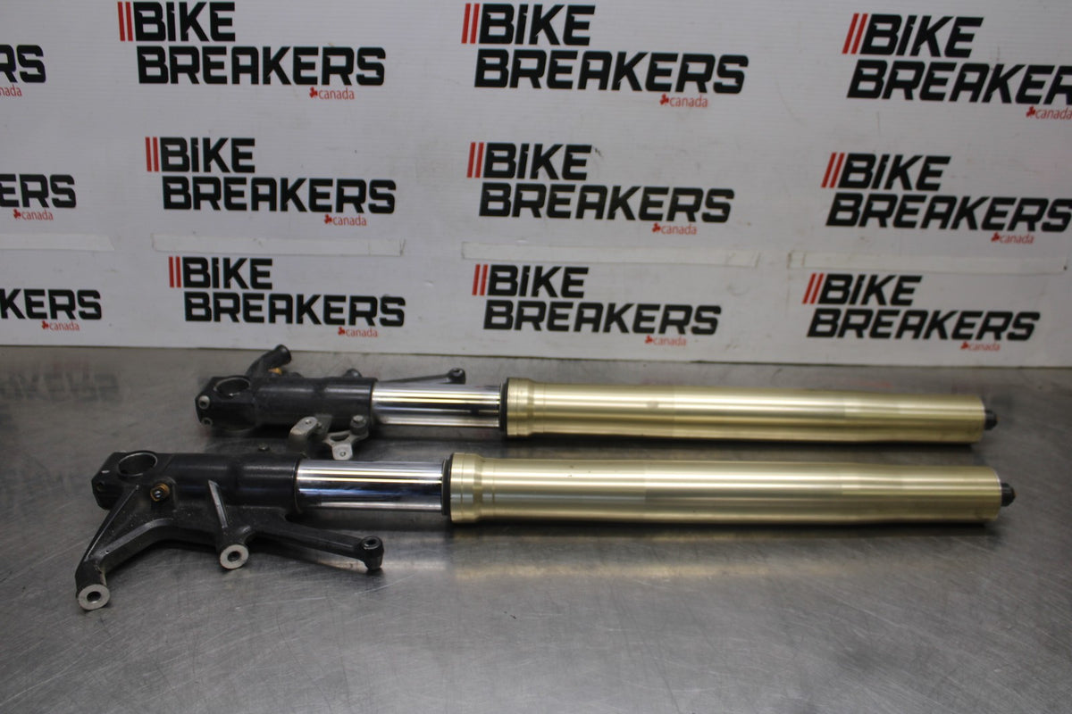 08-09 KAWASAKI NINJA ZX14R FRONT FORKS SHOCK SUSPENSION SET PAIR BB932
