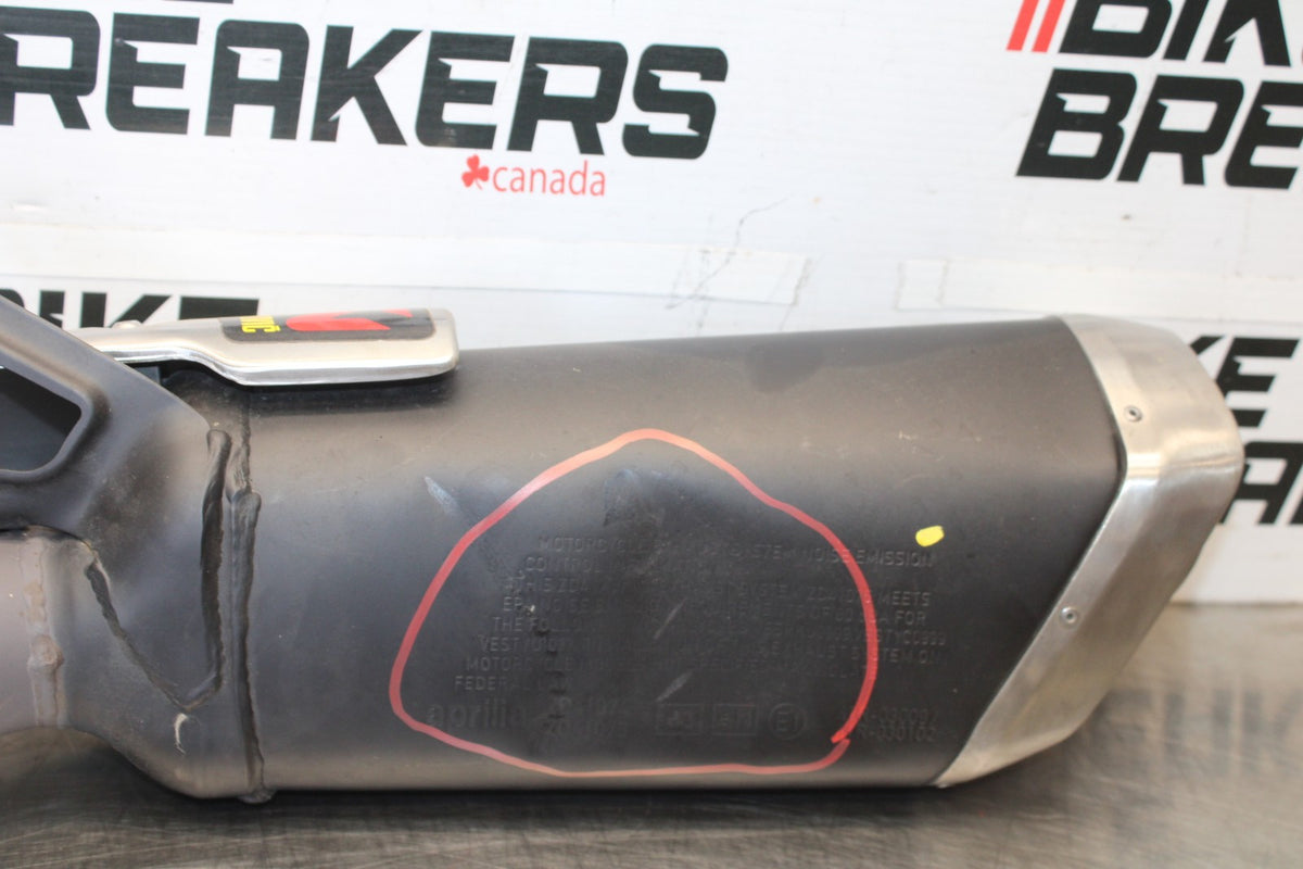 16 APRILIA TUONO V4 1100 EXHAUST PIPE MUFFLER SLIP ON CAN SILENCER BB905