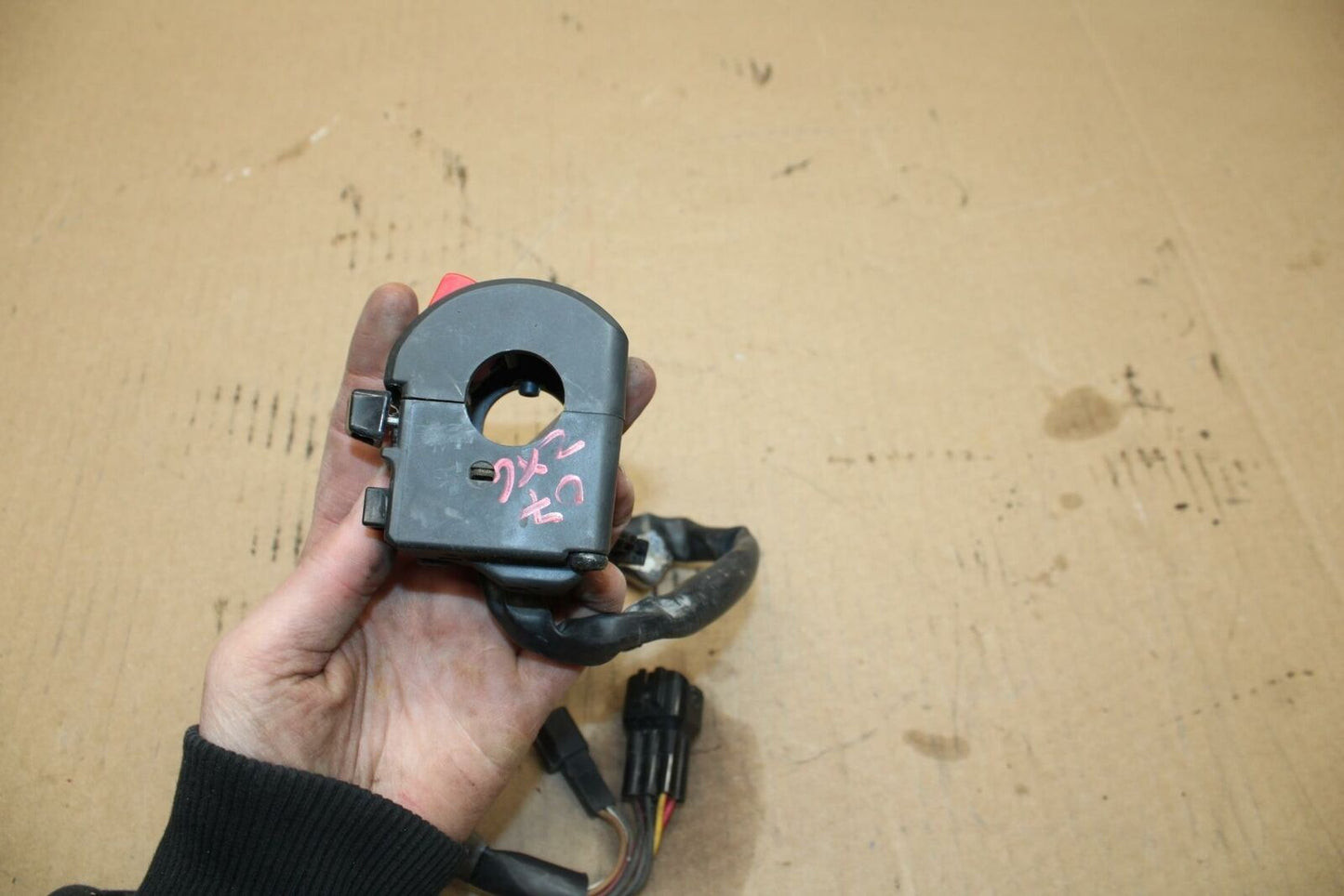 07-08 KAWASAKI NINJA ZX6R RIGHT CLIP ON HANDLE KILL OFF START SWITCH BB274b