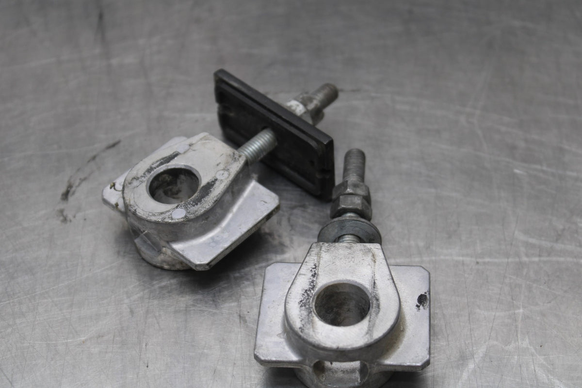 09 KAWASAKI NINJA 250R SWINGARM CHAIN TENSIONER ADJUSTMENT BRACKETS  BB824