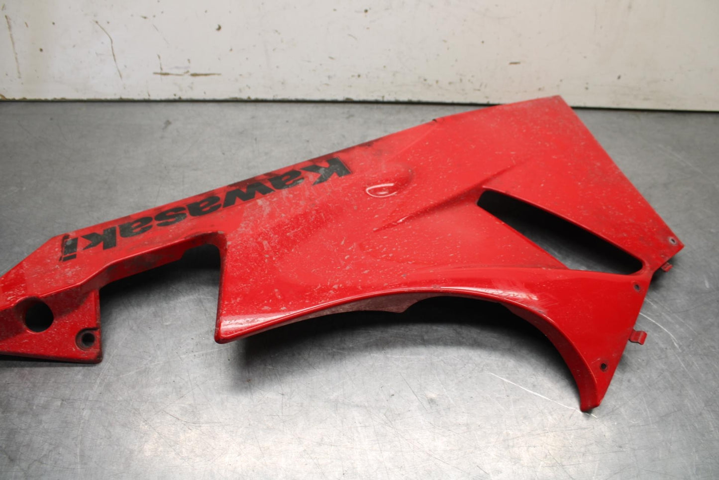 09-12 KAWASAKI NINJA ZX6R LEFT LOWER BOTTOM BELLY SIDE FAIRING COWL BB640