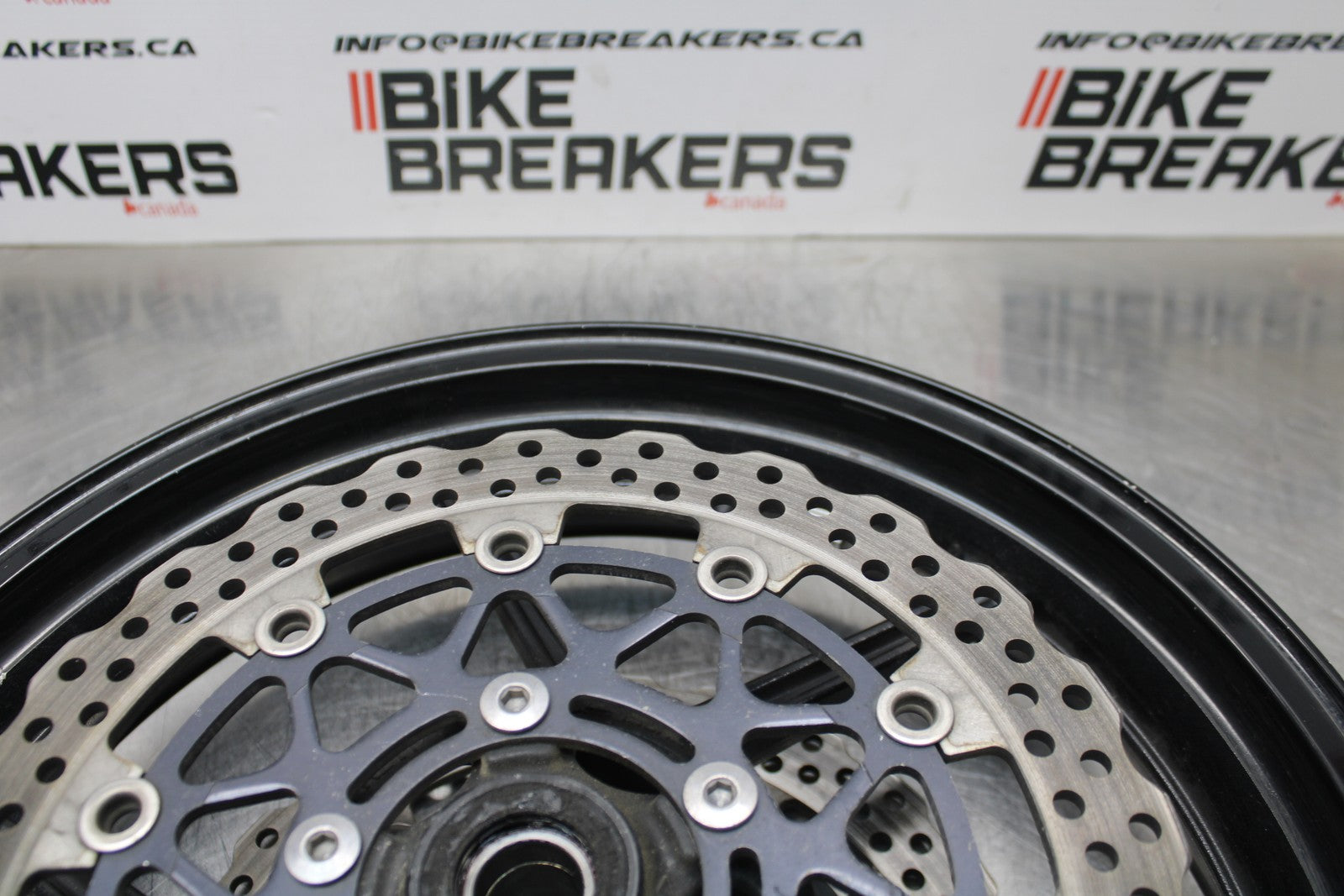 08 KAWASAKI NINJA ZX10R FRONT WHEEL FRONT RIM & ROTORS  BB201
