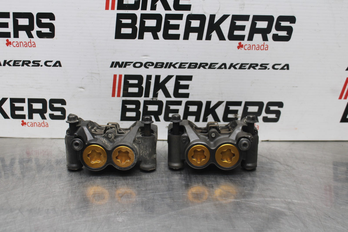 08-16 YAMAHA YZF R6 RIGHT LEFT FRONT BRAKE CALIPER SET PAIR CALIPERS BB798