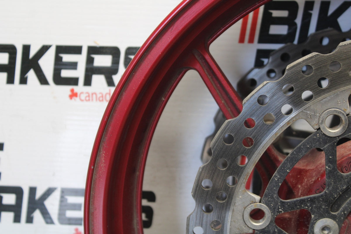 07-08 KAWASAKI NINJA ZX6R FRONT WHEEL FRONT RIM & ROTORS BB937