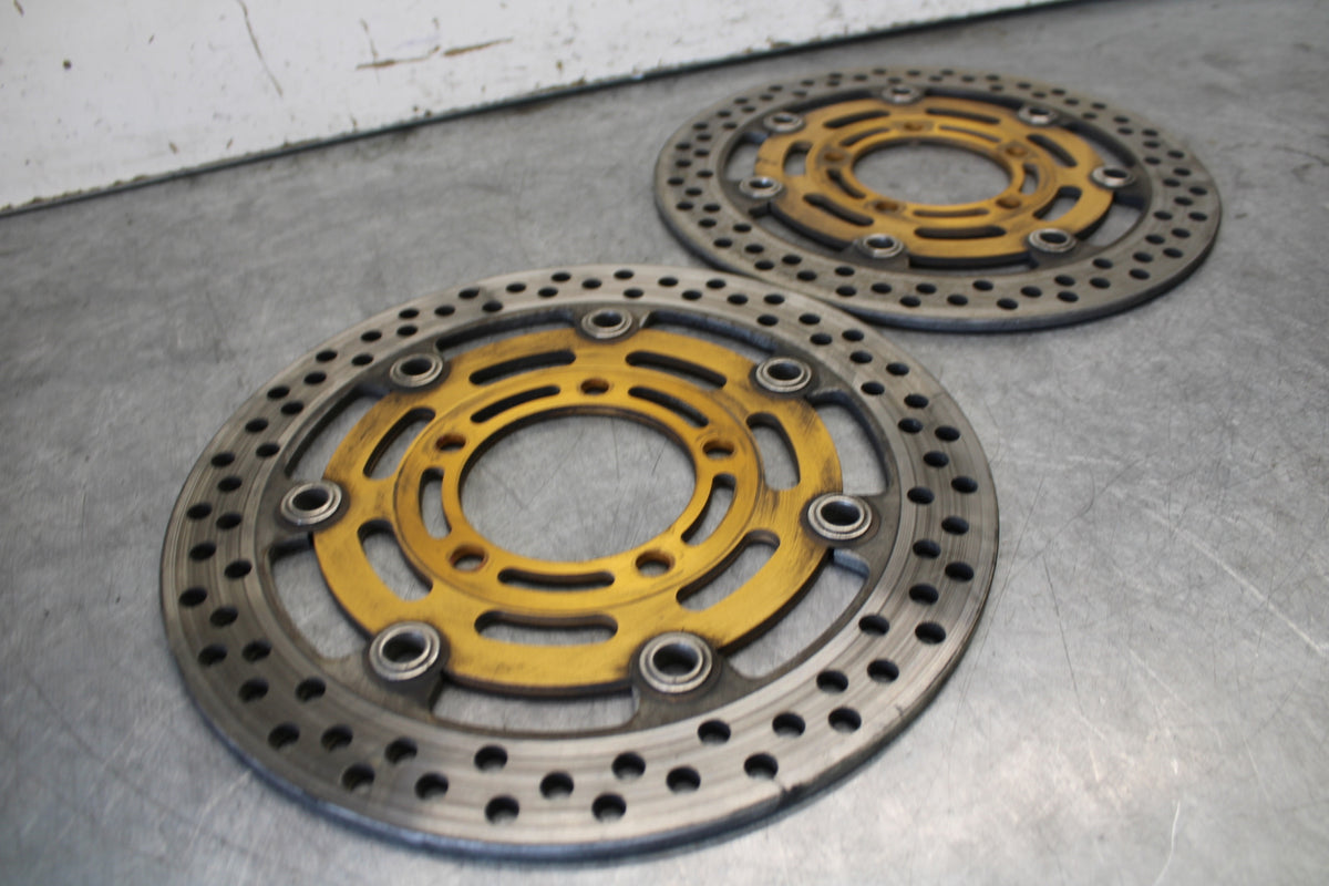 03-04 KAWASAKI NINJA ZX6RR FRONT LEFT RIGHT BRAKE ROTORS DISCS BB684