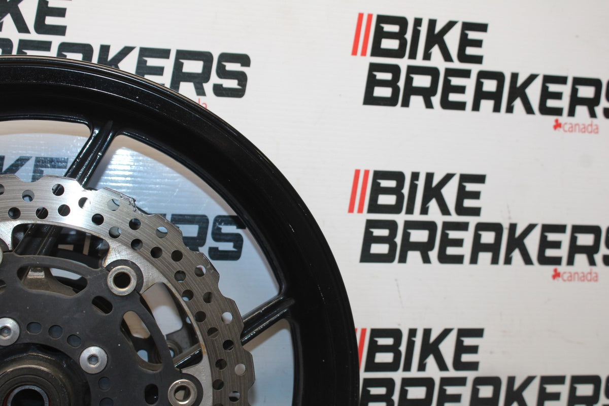12 KAWASAKI NINJA 650 EX650E FRONT WHEEL FRONT RIM & ROTORS