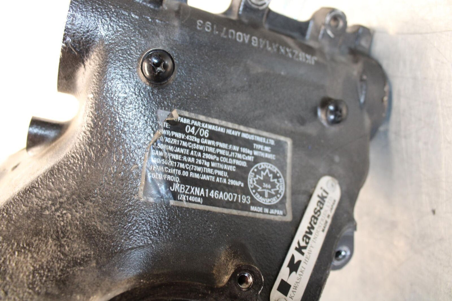 06-07 KAWASAKI NINJA ZX14R FRAME CHASSIS BB433