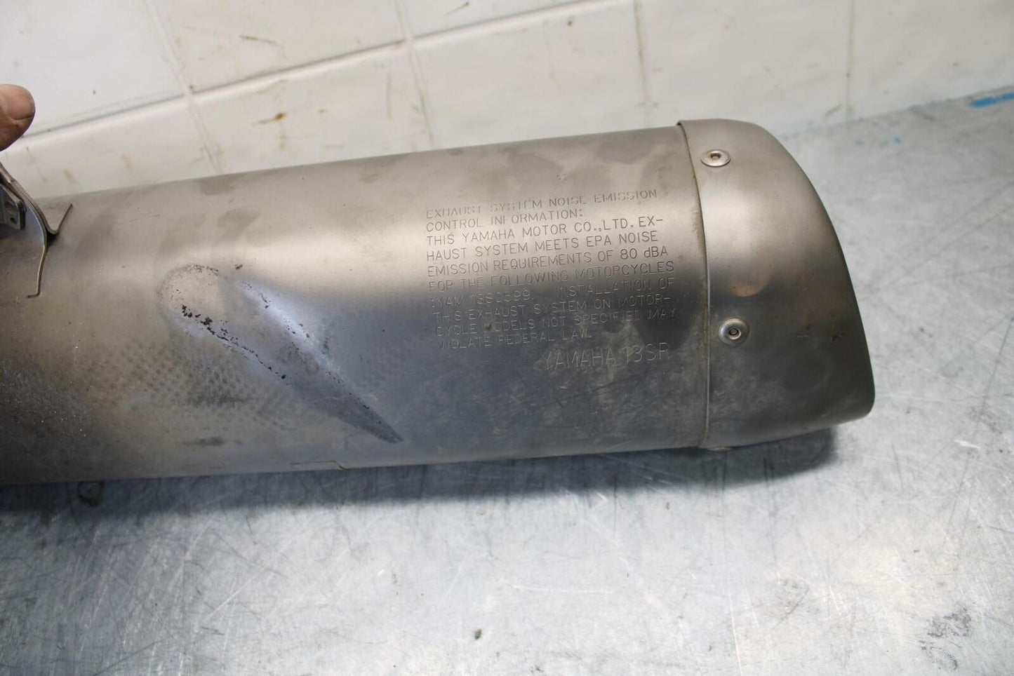08-16 YAMAHA YZF R6 EXHAUST PIPE MUFFLER CAN SILENCER 13S-14753-30-00 BB436