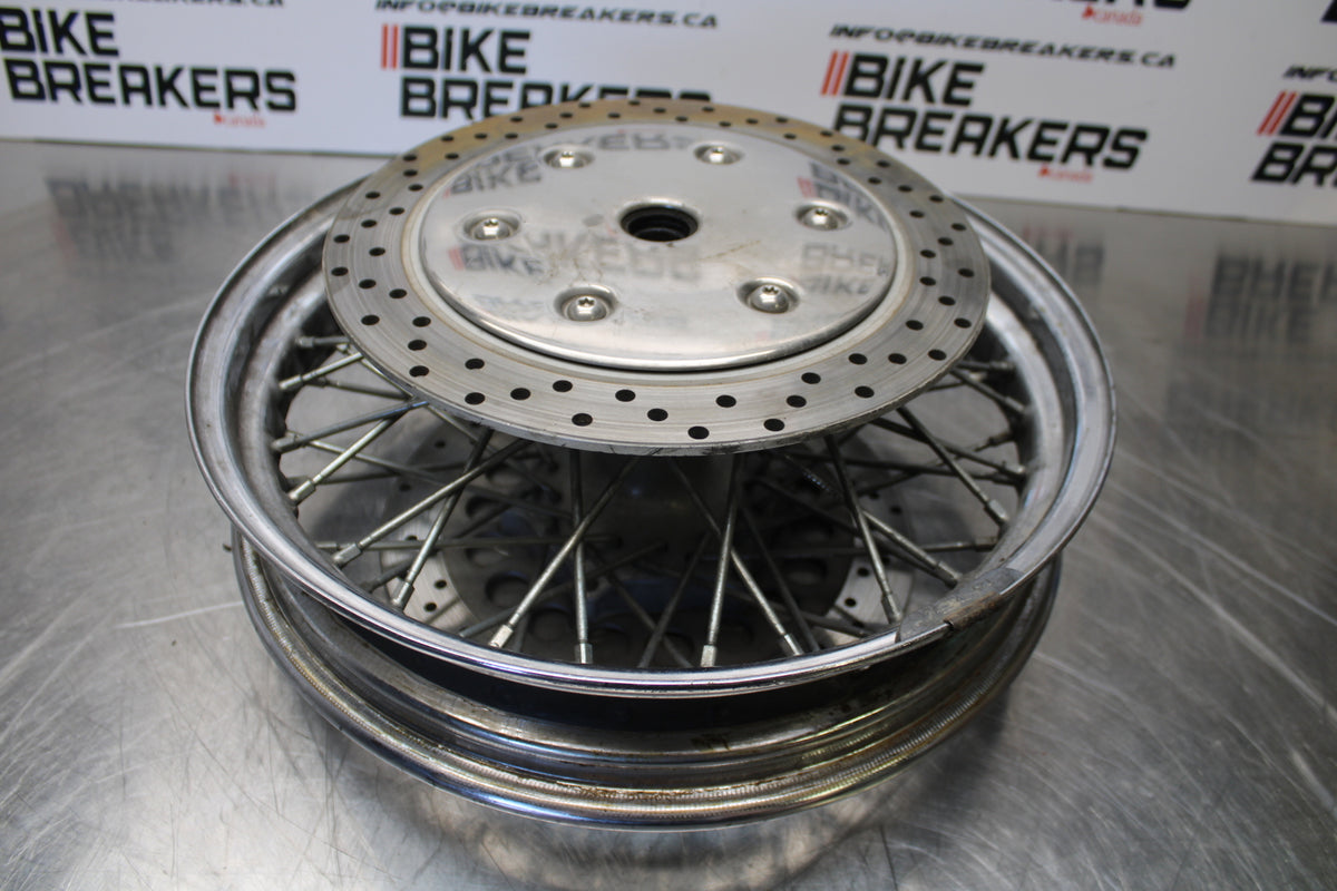 04 YAMAHA ROAD STAR XV1700A FRONT WHEEL FRONT RIM & ROTORS BB155