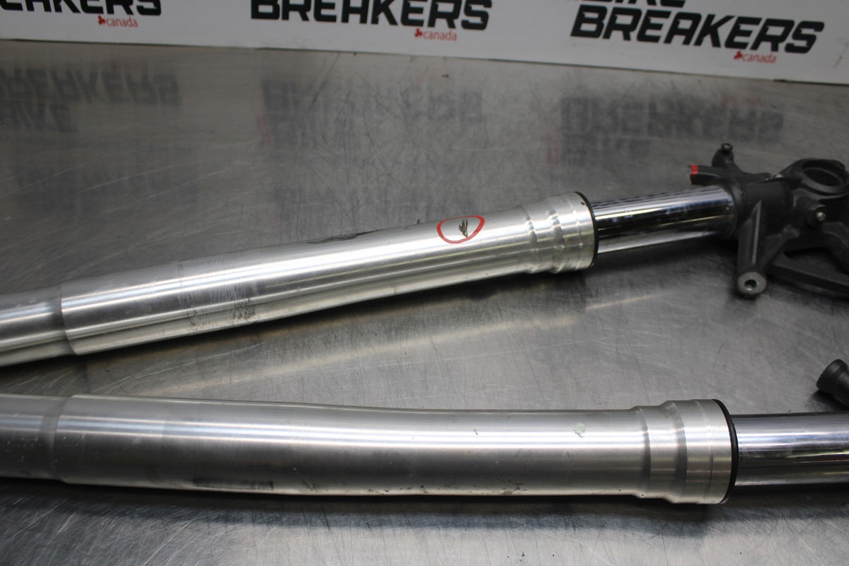 07-08 KAWASAKI NINJA ZX6R FRONT FORKS SHOCK SUSPENSION SET PAIR BB199