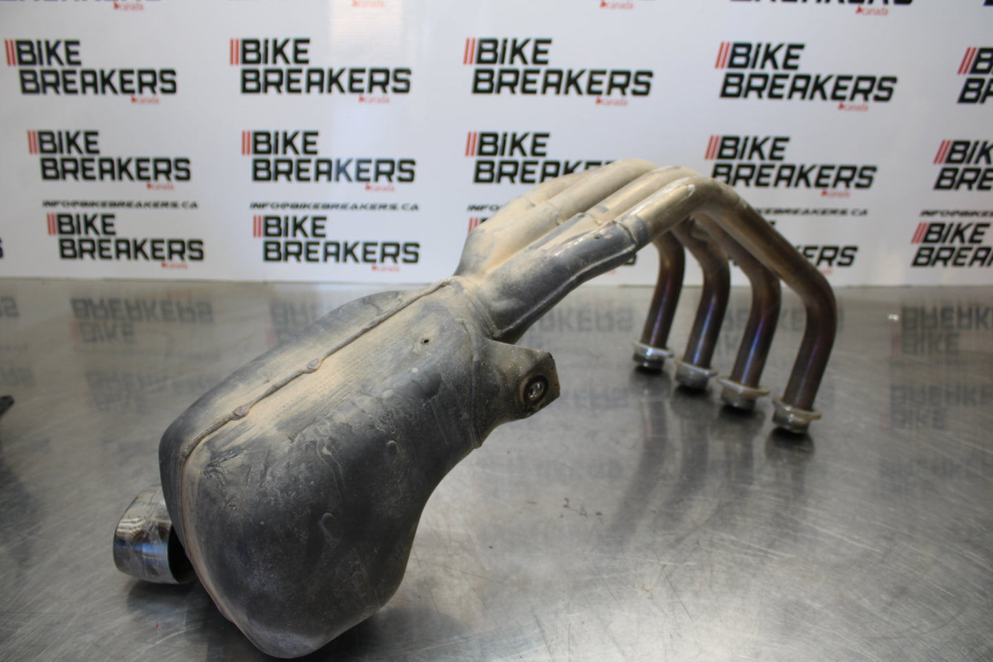 09-15 YAMAHA FZ6R FULL EXHAUST SYSTEM HEADERS PIPE MUFFLER BB161