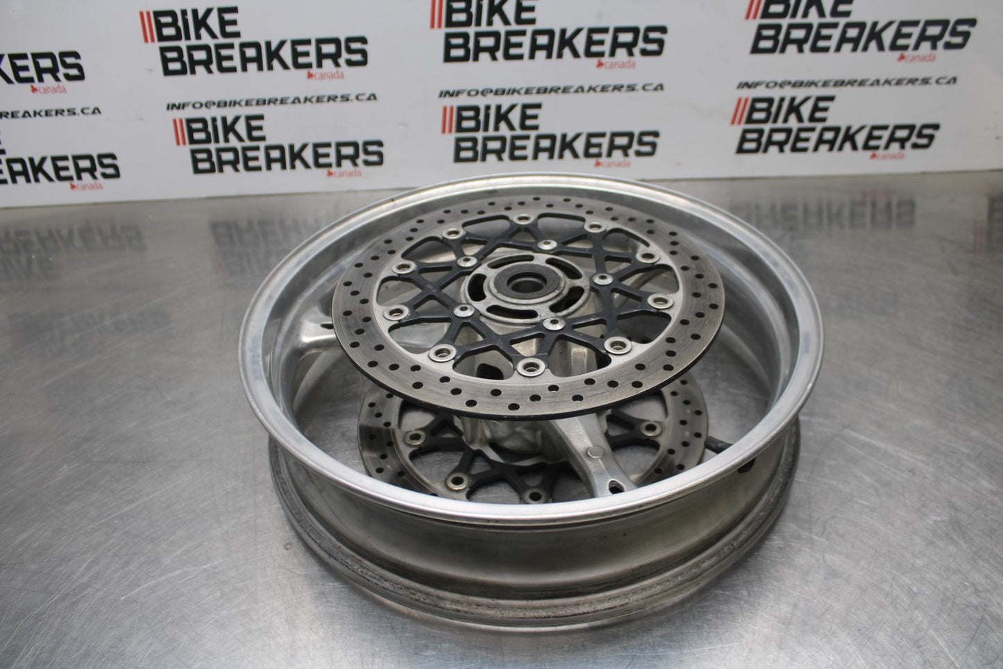 07 SUZUKI GSXR1000 FRONT WHEEL FRONT RIM & BRAKE DISC ROTORS BB770