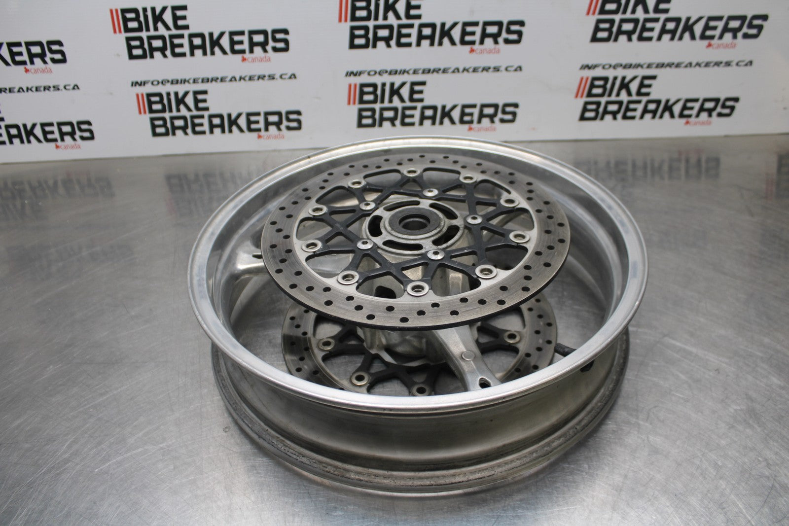 07 SUZUKI GSXR1000 FRONT WHEEL FRONT RIM & BRAKE DISC ROTORS BB770