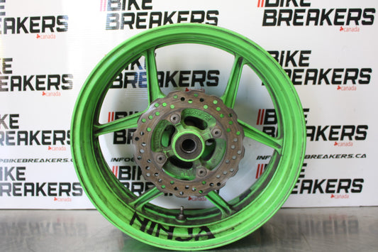 2007 Kawasaki Ninja ZX6R ZX600P REAR WHEEL BACK RIM & ROTOR BB175