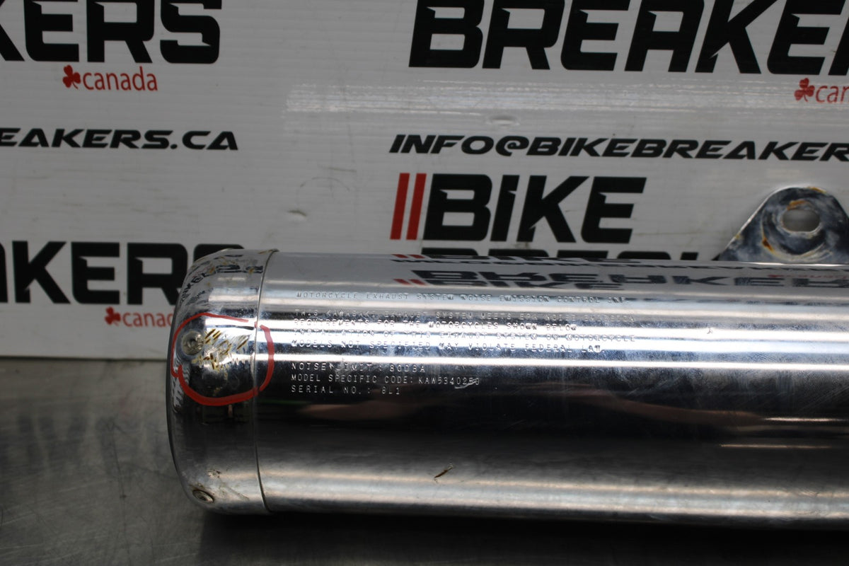 09 KAWASAKI NINJA 250R EXHAUST PIPE MUFFLER SLIP ON CAN SILENCER BB824