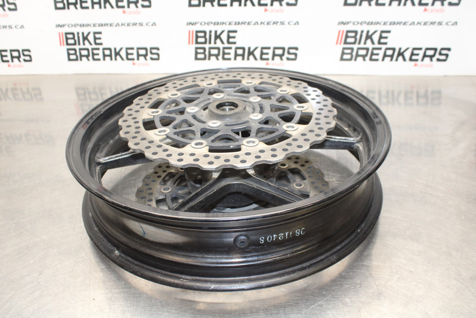 08 KAWASAKI NINJA ZX10R FRONT WHEEL FRONT RIM & ROTORS  BB201