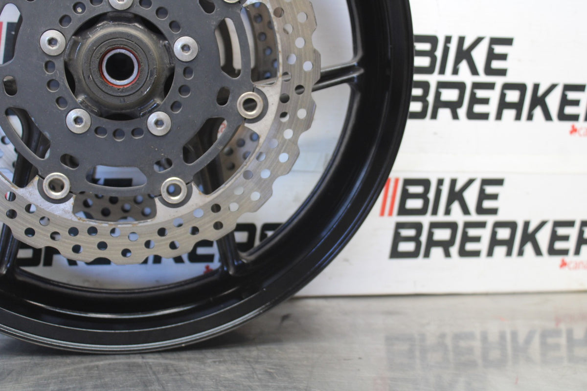 12 KAWASAKI NINJA 650 EX650E FRONT WHEEL FRONT RIM & ROTORS
