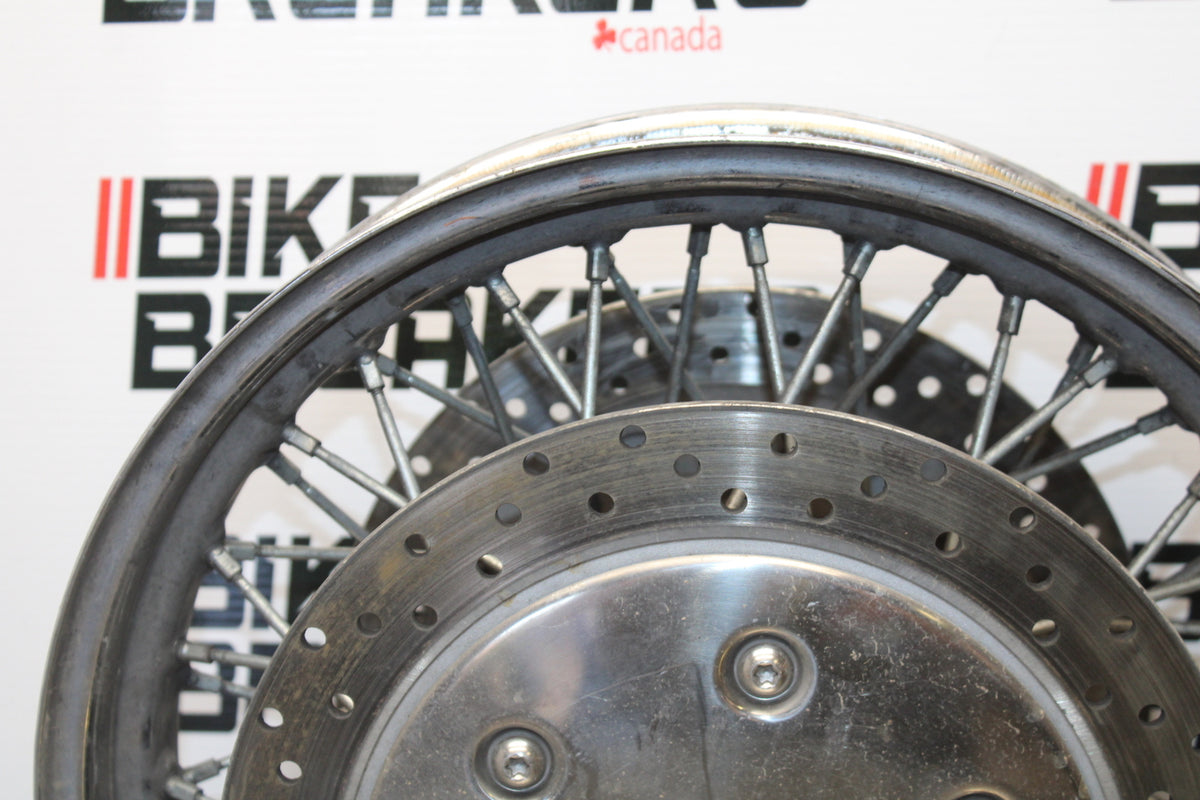 04 YAMAHA ROAD STAR XV1700A FRONT WHEEL FRONT RIM & ROTORS BB155