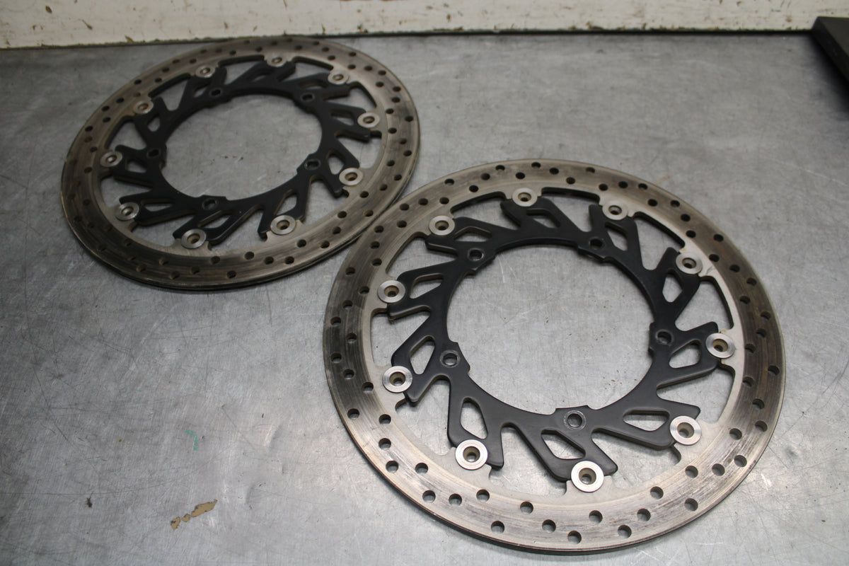 09-14 YAMAHA YZF R1 FRONT LEFT RIGHT BRAKE ROTORS DISCS 14B-2581T-00-00 BB696