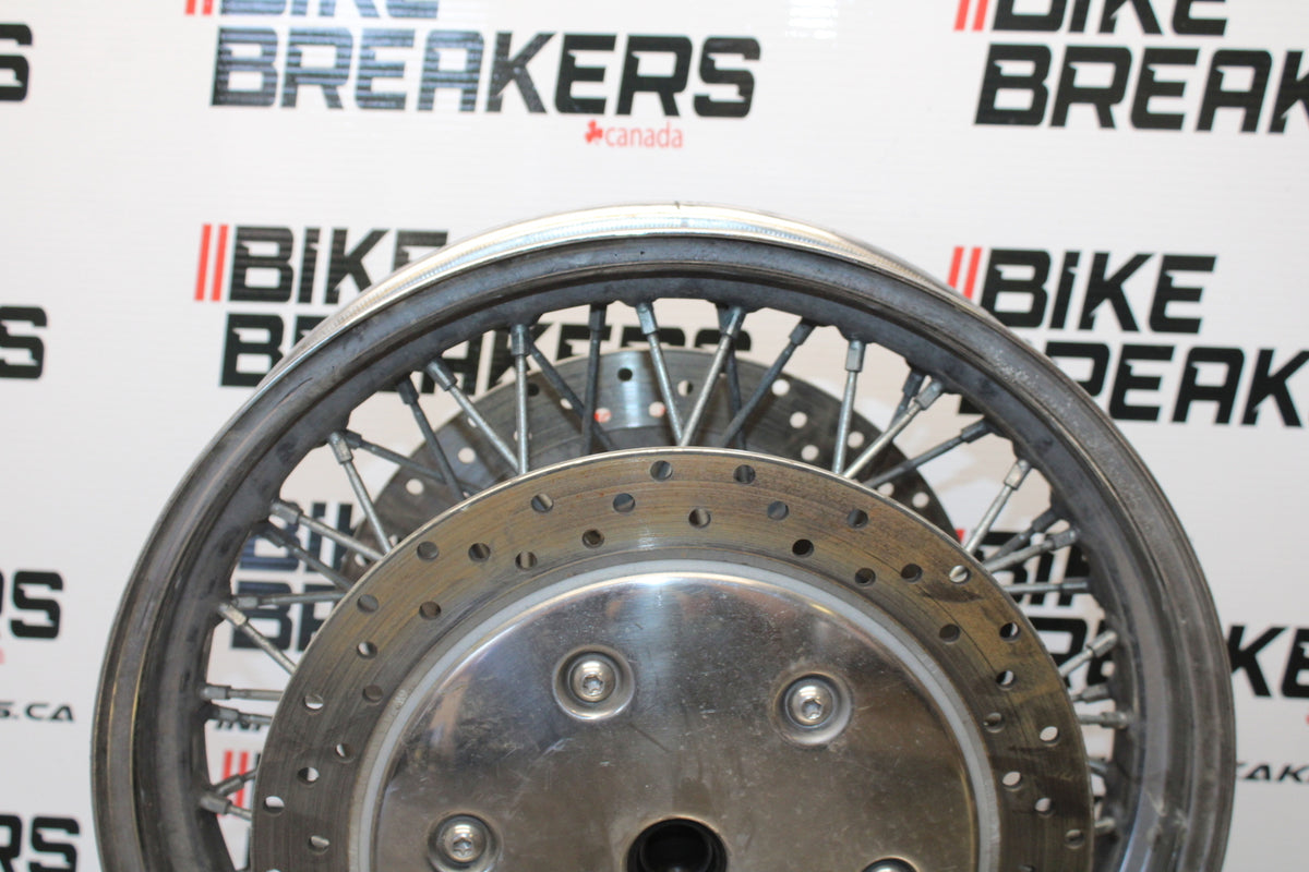 04 YAMAHA ROAD STAR XV1700A FRONT WHEEL FRONT RIM & ROTORS BB155