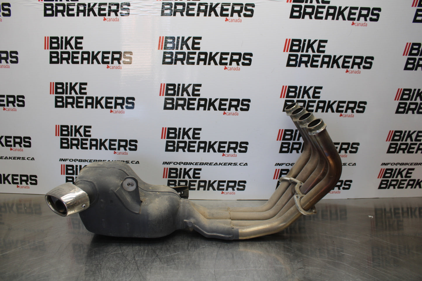 09-15 YAMAHA FZ6R FULL EXHAUST SYSTEM HEADERS PIPE MUFFLER BB161