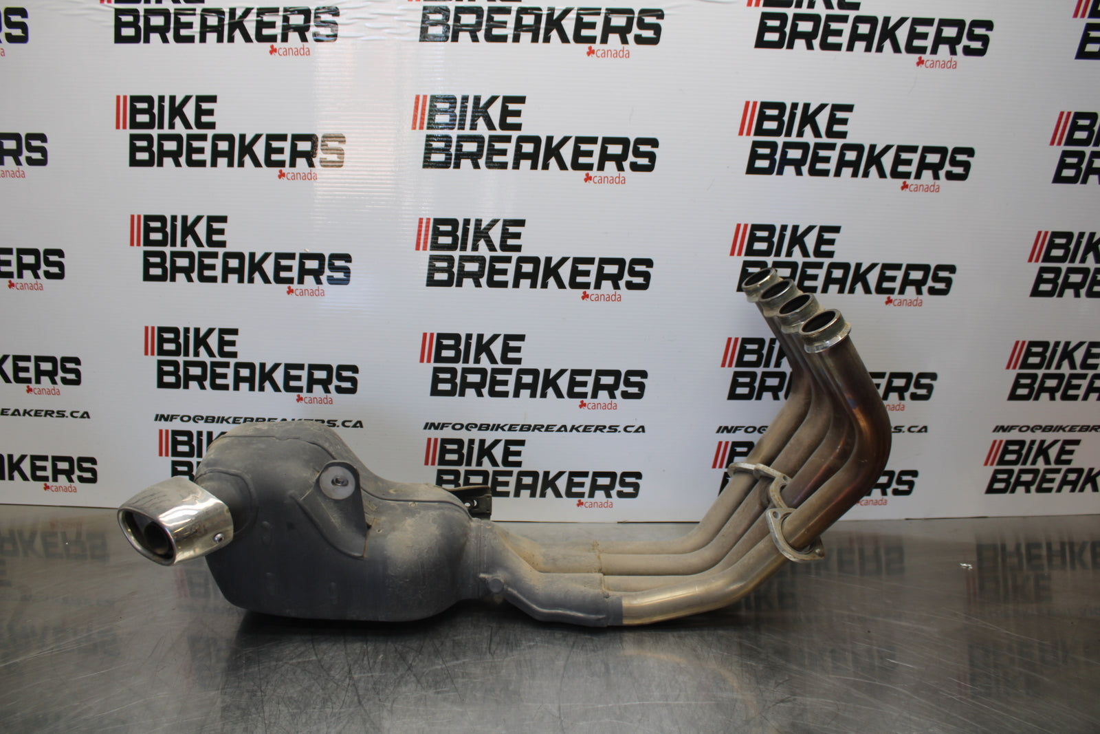 09-15 YAMAHA FZ6R FULL EXHAUST SYSTEM HEADERS PIPE MUFFLER BB161